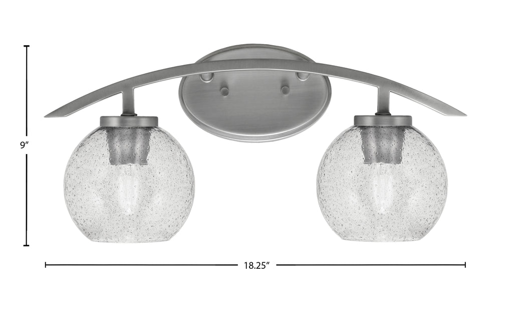 Kurve Two Light Bath Bar in Graphite with 5.75" Smoke Bubble Shade