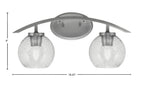 Kurve Two Light Bath Bar in Graphite with 5.75" Smoke Bubble Shade
