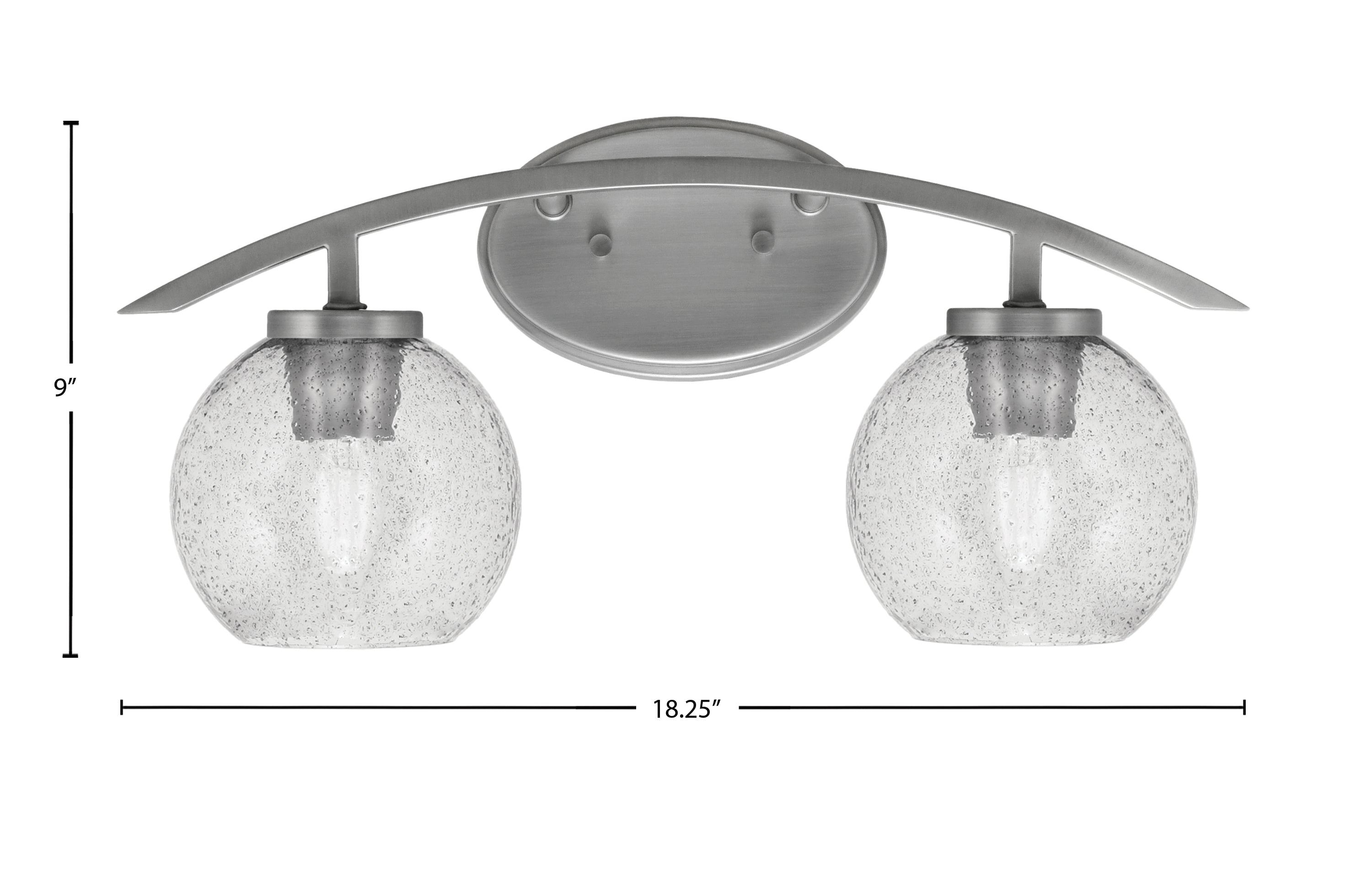 Kurve Two Light Bath Bar in Graphite with 5.75" Smoke Bubble Shade
