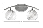 Kurve Two Light Bath Bar in Graphite with 5.75" Onyx Swirl Shade