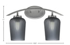 Kurve Two Light Bath Bar in Graphite with 5" Smoke Textured Shade