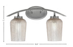 Kurve Two Light Bath Bar in Graphite with 5" Silver Textured Shade
