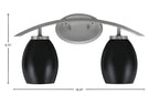 Kurve Two Light Bath Bar in Graphite with 5" Matte Black Oval Metal Shade Shade