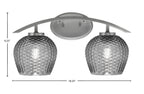 Kurve Two Light Bath Bar in Graphite with 6" Smoke Textured Shade