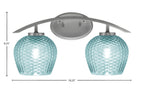 Kurve Two Light Bath Bar in Graphite with 6" Turquoise Textured Shade