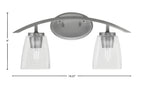 Kurve Two Light Bath Bar in Graphite with 4.5" Square Clear Bubble Shade