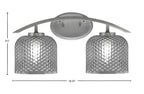 Kurve Two Light Bath Bar in Graphite with 6" Smoke Textured Shade