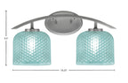 Kurve Two Light Bath Bar in Graphite with 6" Turquoise Textured Shade