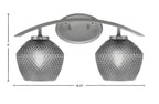 Kurve Two Light Bath Bar in Graphite with 6" Smoke Textured Shade