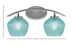 Kurve Two Light Bath Bar in Graphite with 6" Turquoise Textured Shade