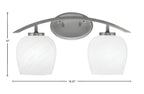 Kurve Two Light Bath Bar in Graphite with 6" White Marble Shade