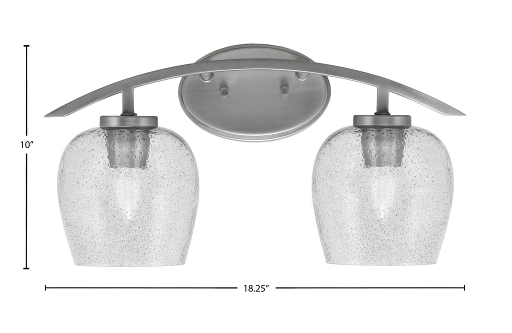 Kurve Two Light Bath Bar in Graphite with 6" Smoke Bubble Shade