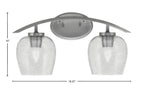 Kurve Two Light Bath Bar in Graphite with 6" Smoke Bubble Shade