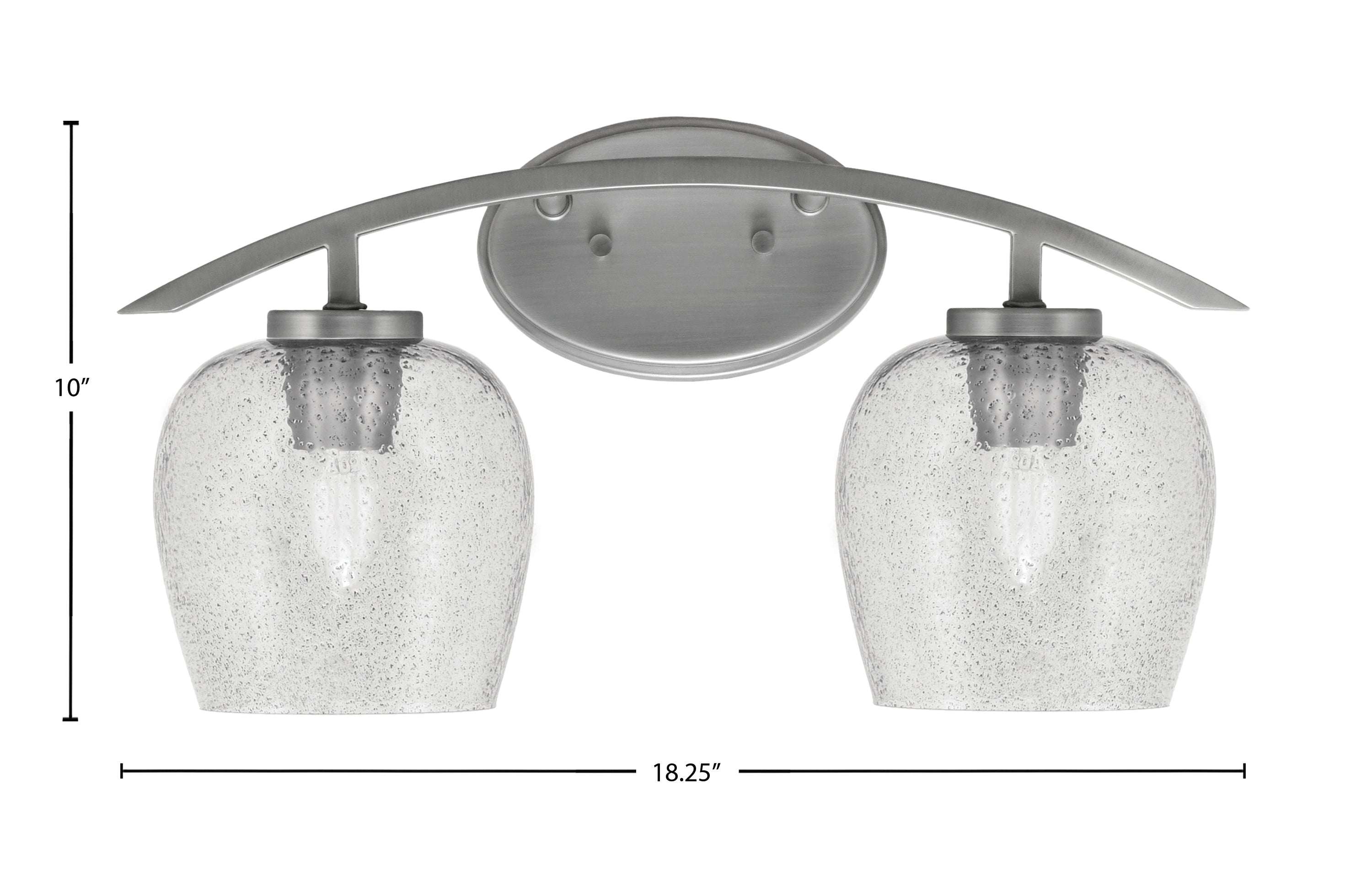 Kurve Two Light Bath Bar in Graphite with 6" Smoke Bubble Shade