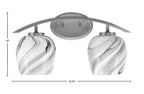 Kurve Two Light Bath Bar in Graphite with 6" Onyx Swirl Shade