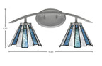 Kurve Two Light Bath Bar in Graphite with 7" Sea Ice Art Glass Shade