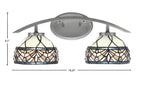 Kurve Two Light Bath Bar in Graphite with 7" Royal Merlot Art Glass Shade