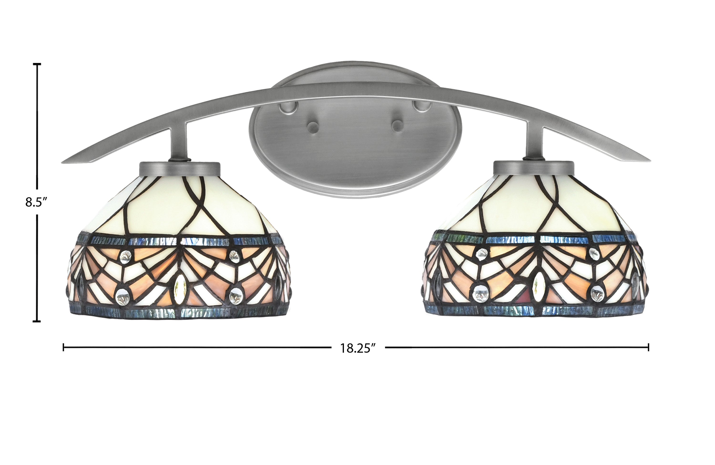 Kurve Two Light Bath Bar in Graphite with 7" Royal Merlot Art Glass Shade