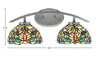Kurve Two Light Bath Bar in Graphite with 7" Kaleidoscope Art Glass Shade