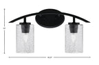 Kurve Two Light Bath Bar in Matte Black with 4" Smoke Bubble Shade