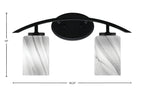 Kurve Two Light Bath Bar in Matte Black with 4" Onyx Swirl Shade