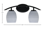Kurve Two Light Bath Bar in Matte Black with 5" Gray Matrix Shade