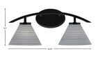 Kurve Two Light Bath Bar in Matte Black with 7" Gray Matrix Shade