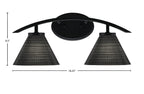Kurve Two Light Bath Bar in Matte Black with 7" Black Matrix Shade
