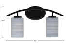 Kurve Two Light Bath Bar in Matte Black with 4" Gray Matrix Shade