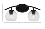 Kurve Two Light Bath Bar in Matte Black with 5.75" Smoke Bubble Shade