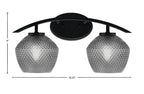 Kurve Two Light Bath Bar in Matte Black with 6" Smoke Textured Shade