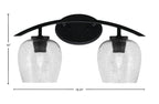 Kurve Two Light Bath Bar in Matte Black with 6" Smoke Bubble Shade