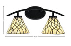 Kurve Two Light Bath Bar in Matte Black with 7" Sandhill Art Glass Shade