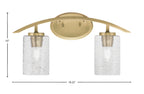 Kurve Two Light Bath Bar in New Age Brass with Smoke Bubble Shade