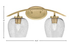 Kurve Two Light Bath Bar in New Age Brass with Smoke Bubble Shade