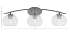 Kurve Three Light Bath Bar in Graphite with 7" Clear Bubble Shade
