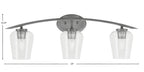 Kurve Three Light Bath Bar in Graphite with 5" Clear Bubble Shade