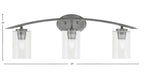 Kurve Three Light Bath Bar in Graphite with 4" Clear Bubble Shade