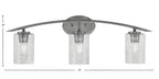 Kurve Three Light Bath Bar in Graphite with 4" Smoke Bubble Shade