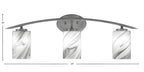Kurve Three Light Bath Bar in Graphite with 4" Onyx Swirl Shade