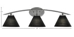 Kurve Three Light Bath Bar in Graphite with 7" Black Matrix Shade