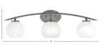 Kurve Three Light Bath Bar in Graphite with 5.75" White Marble Shade