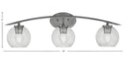 Kurve Three Light Bath Bar in Graphite with 5.75" Smoke Bubble Shade