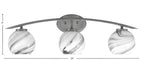 Kurve Three Light Bath Bar in Graphite with 5.75" Onyx Swirl Shade
