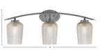 Kurve Three Light Bath Bar in Graphite with 5" Silver Textured Shade
