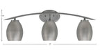 Kurve Three Light Bath Bar in Graphite with 5" Graphite Oval Metal Shade Shade