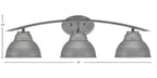 Kurve Three Light Bath Bar in Graphite with 7" Graphite Double Bubble Metal Shade Shade