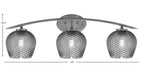 Kurve Three Light Bath Bar in Graphite with 6" Smoke Textured Shade