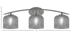 Kurve Three Light Bath Bar in Graphite with 6" Smoke Textured Shade