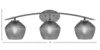 Kurve Three Light Bath Bar in Graphite with 6" Smoke Textured Shade